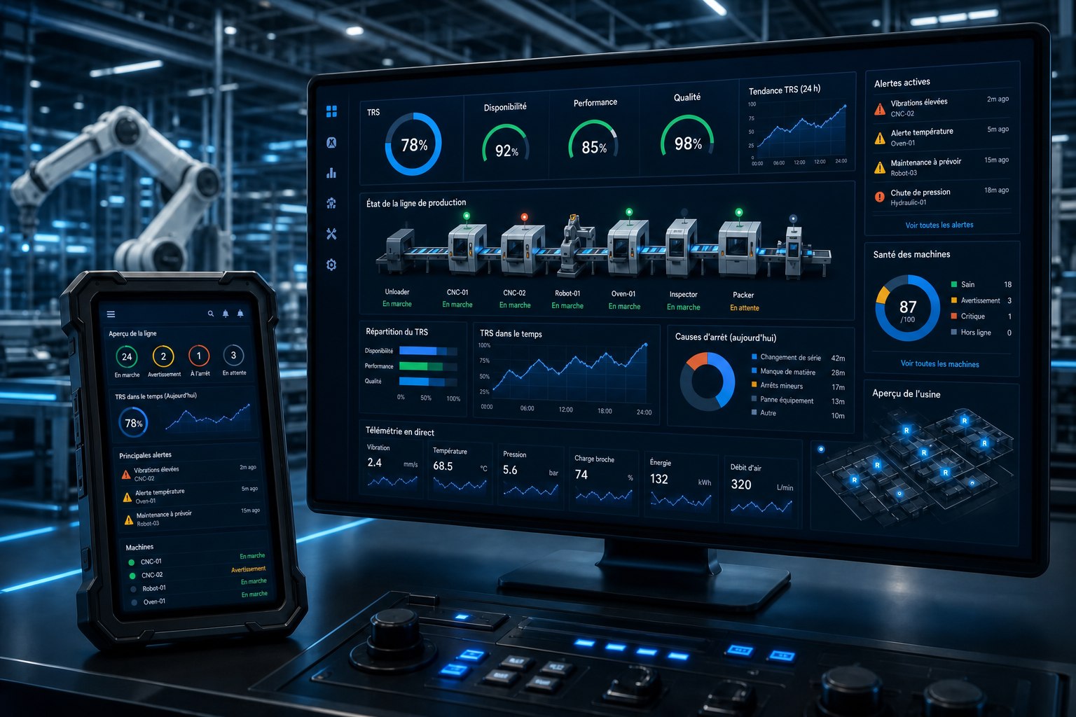 Système de gestion des opérations industrielles — interface du concept de solution