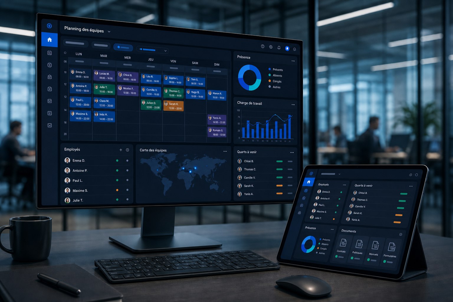 Gestion des ressources humaines et des équipes — interface du concept de solution